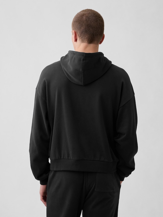 ヴィンテージソフト フレンチテリー オーバーサイズ GAPロゴ クロップドパーカー-2