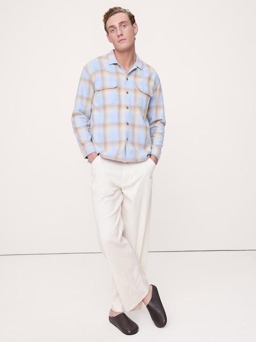 ルーズ イタリアン リネン コットン プルオンパンツ