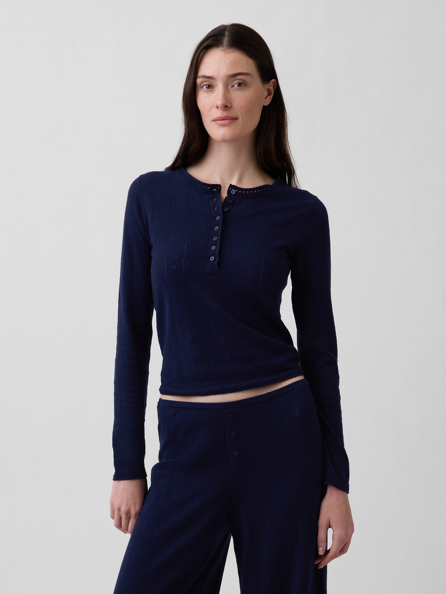 ライトウェイト CashSoft カシミヤタッチ ポインテール ハート パジャマトップス-0