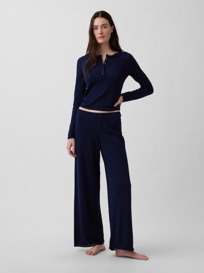 ライトウェイト CashSoft カシミヤタッチ ポインテール ハート パジャマトップス-1