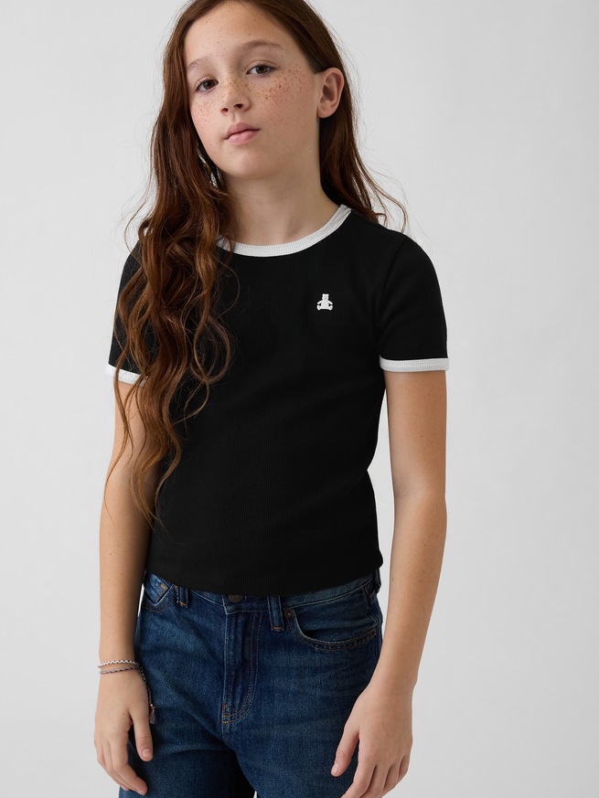 ブラナンベア リブ リンガーTシャツ (キッズ)-0