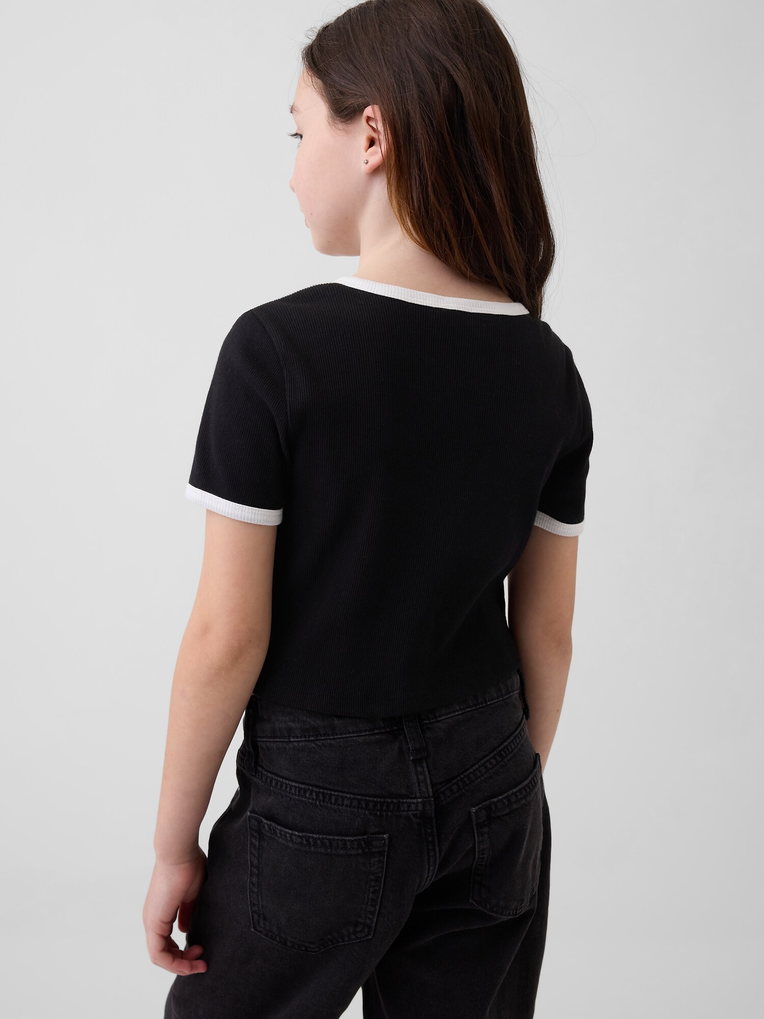 GAPロゴ リブ リンガーTシャツ (キッズ)-2