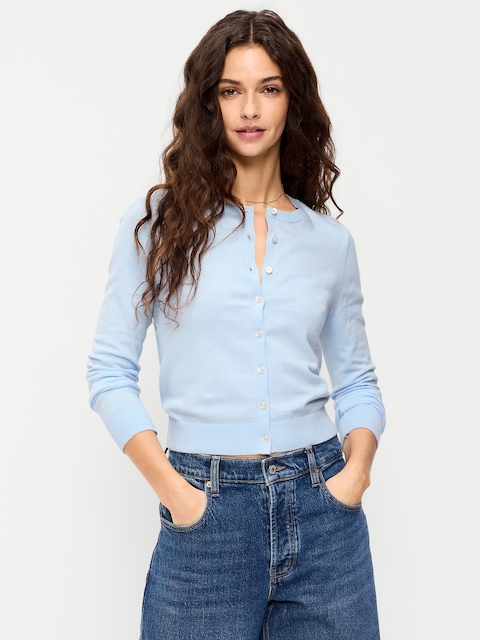 SoSoft Lite Cropped Crew-Neck Cardigan