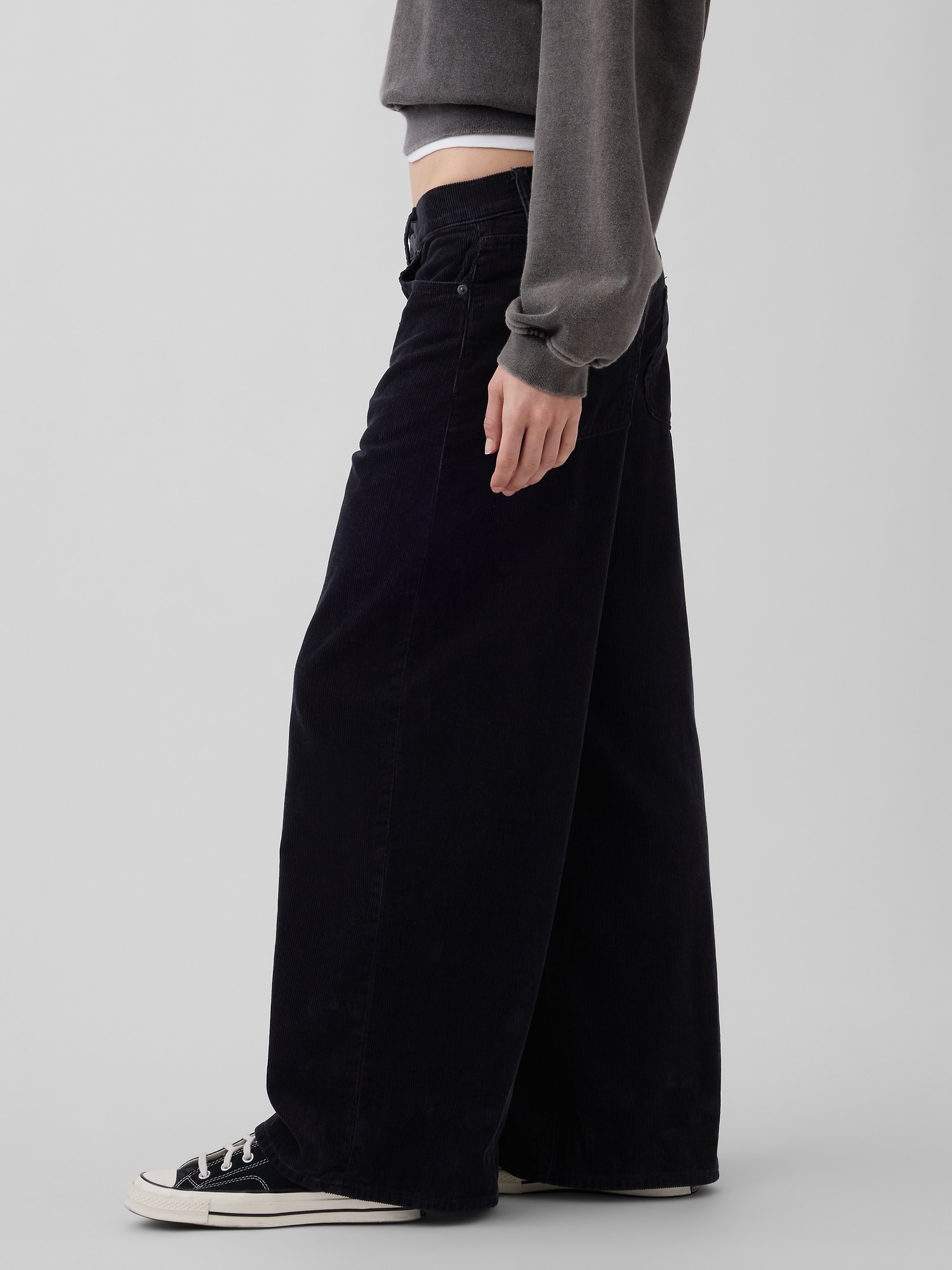 ミッドライズ コーデュロイ バギー ワイドパンツ-2