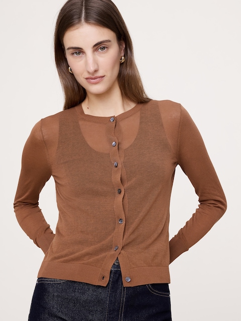 Sheer Ultra-Fine Cotton Cardigan