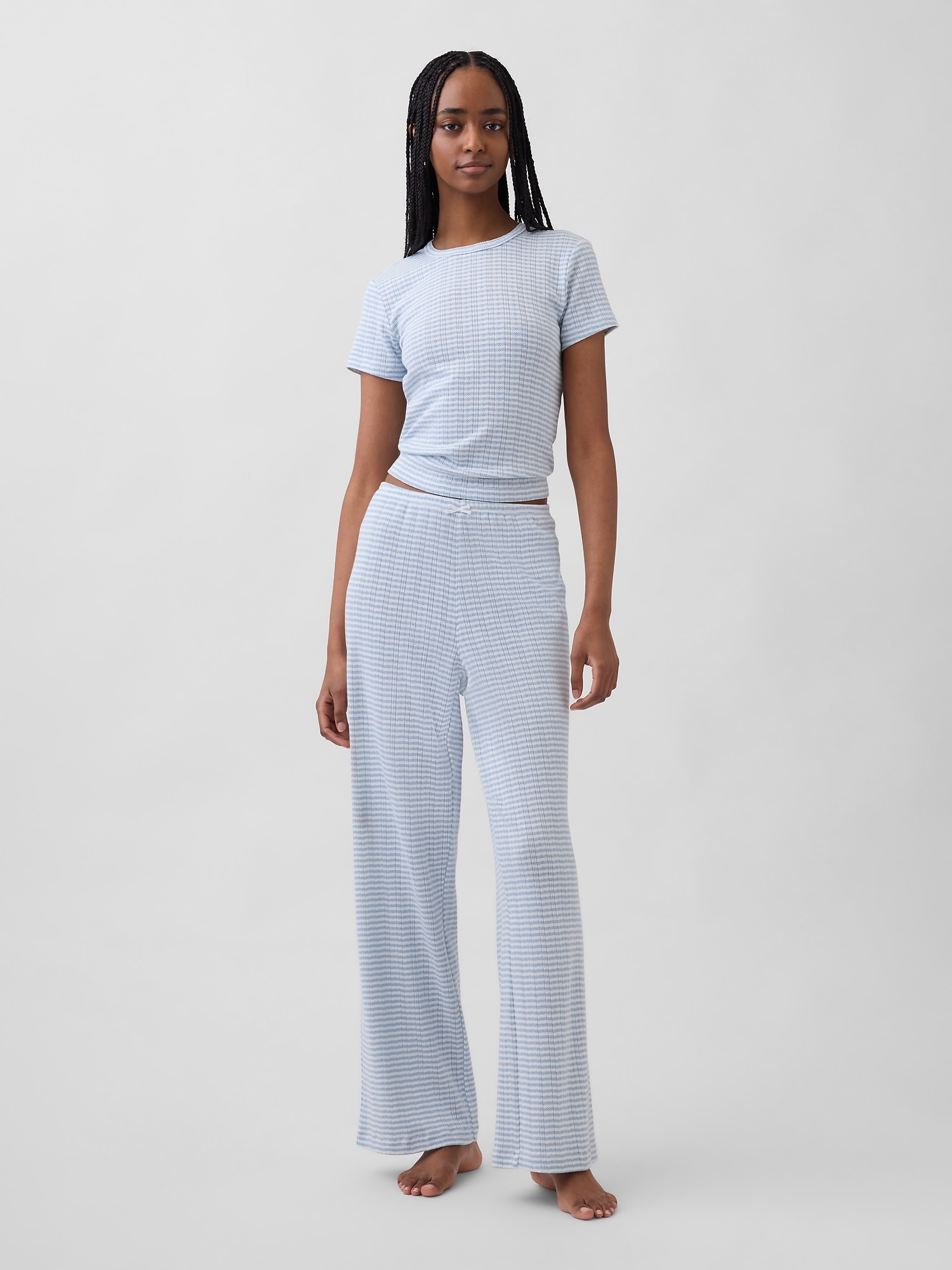 PANTALON DE PYJAMA EN TRICOT POINTELLE