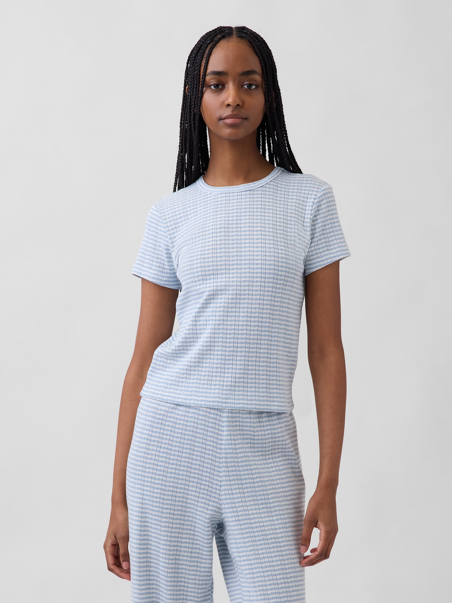 T-SHIRT DE PYJAMA EN TRICOT POINTELLE