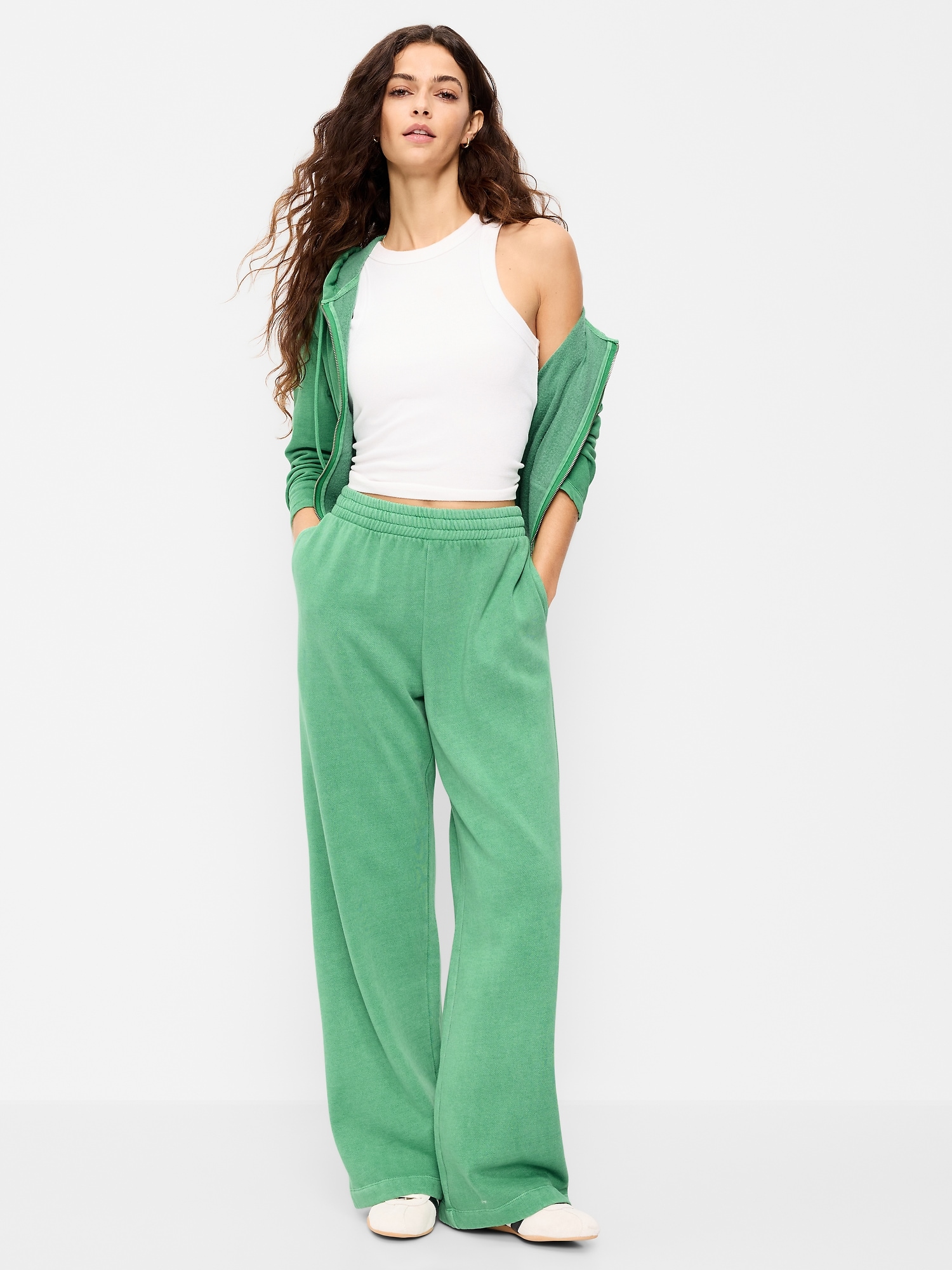 High-Waisted Wide-Leg Sweatpants