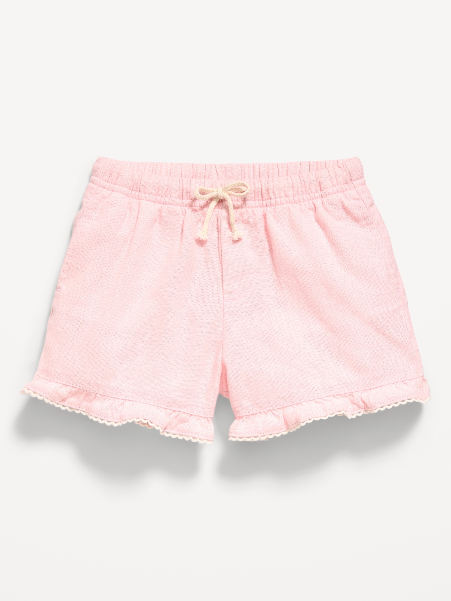 SHORT EN MÉLANGE DE LIN À VOLANTS POUR TOUTE-PETITE