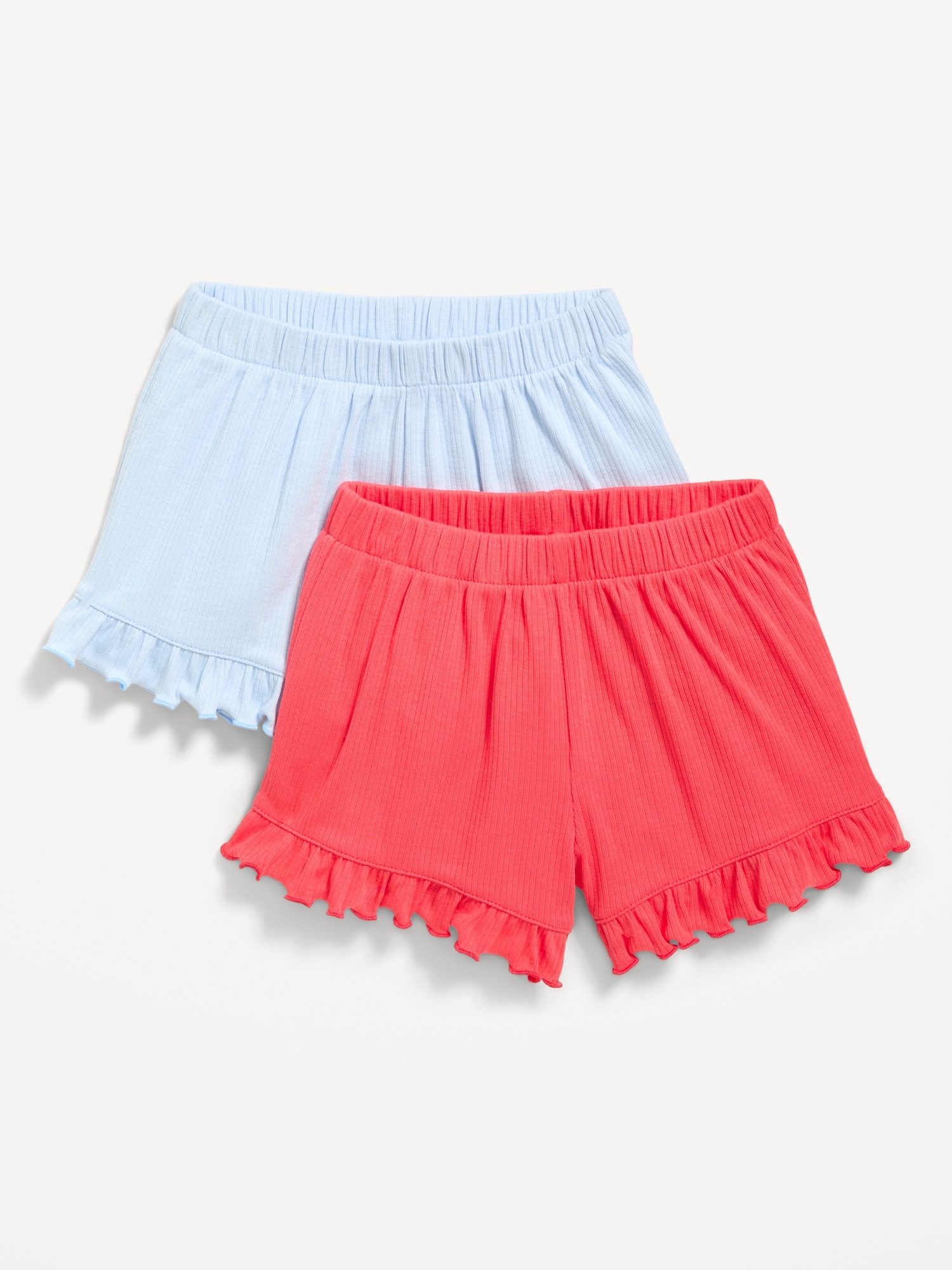 SHORTS CÔTELÉS À OURLERTS À VOLANTS POUR TOUTE-PETITE (PAQUET DE 2)