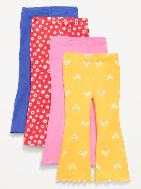 LEGGING CÔTELÉ ÉVASÉ POUR TOUTE-PETITE FILLE (PAQUET DE 4)