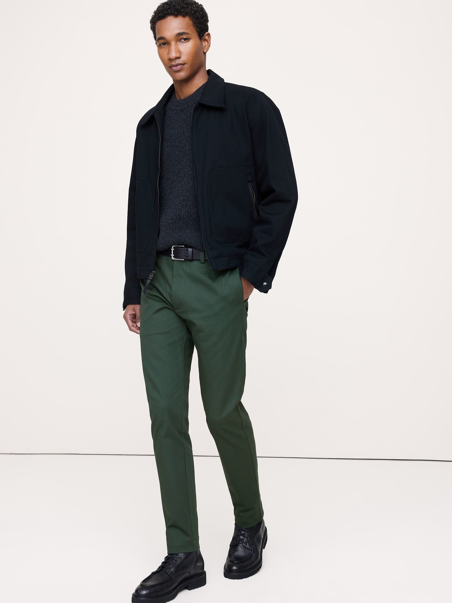 CHINO ÉTROIT EN TISSU ITALIEN EXTENSIBLE