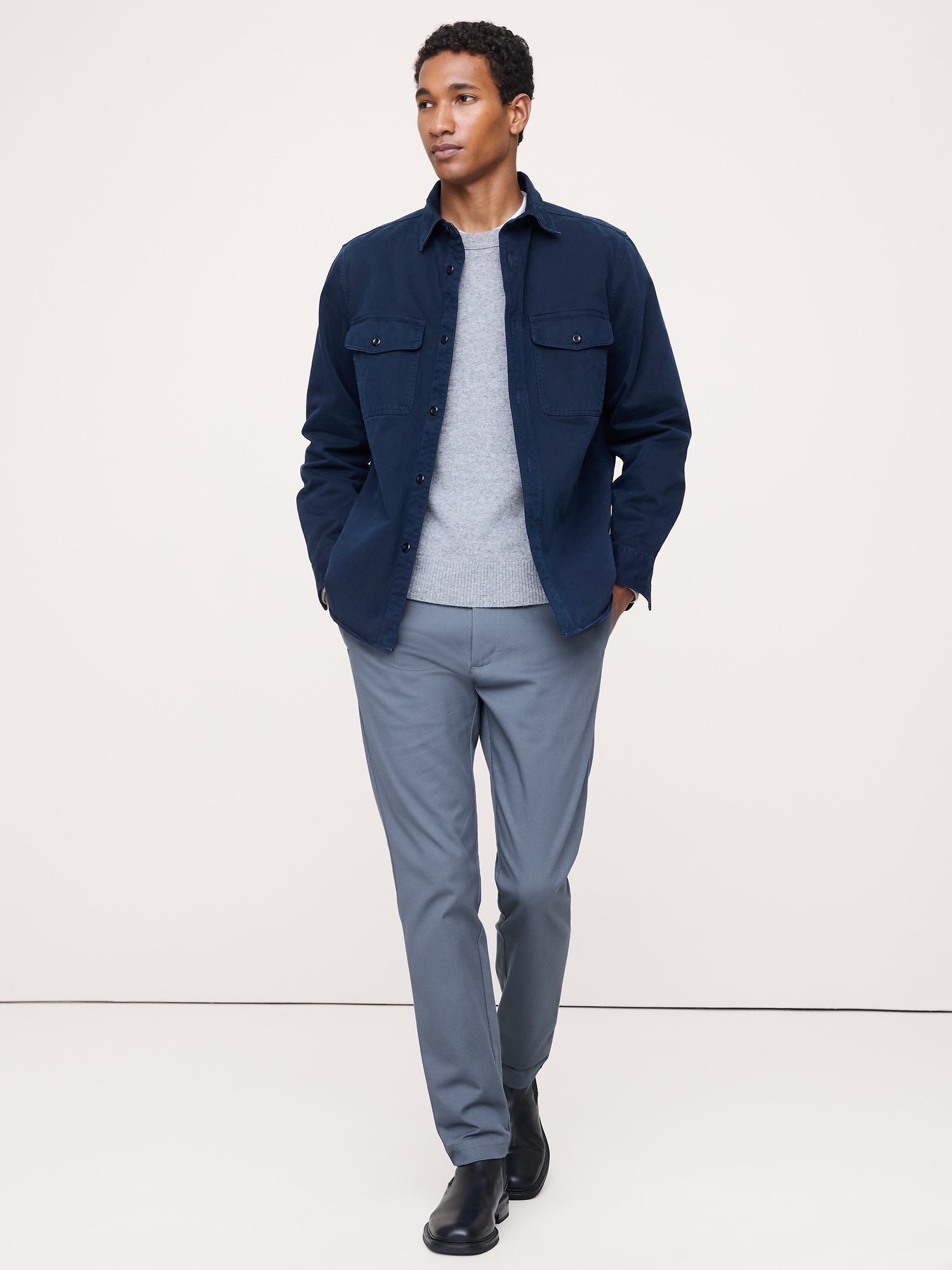 CHINO ÉTROIT EN TISSU ITALIEN EXTENSIBLE