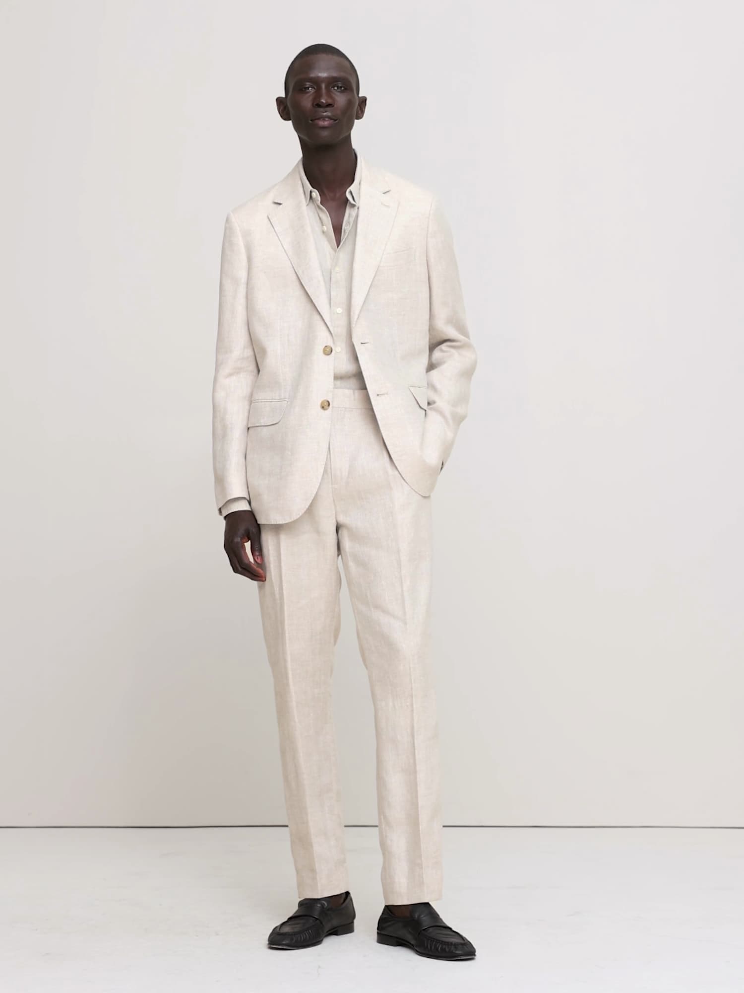 ヘリンボーン リネン スーツジャケット-6