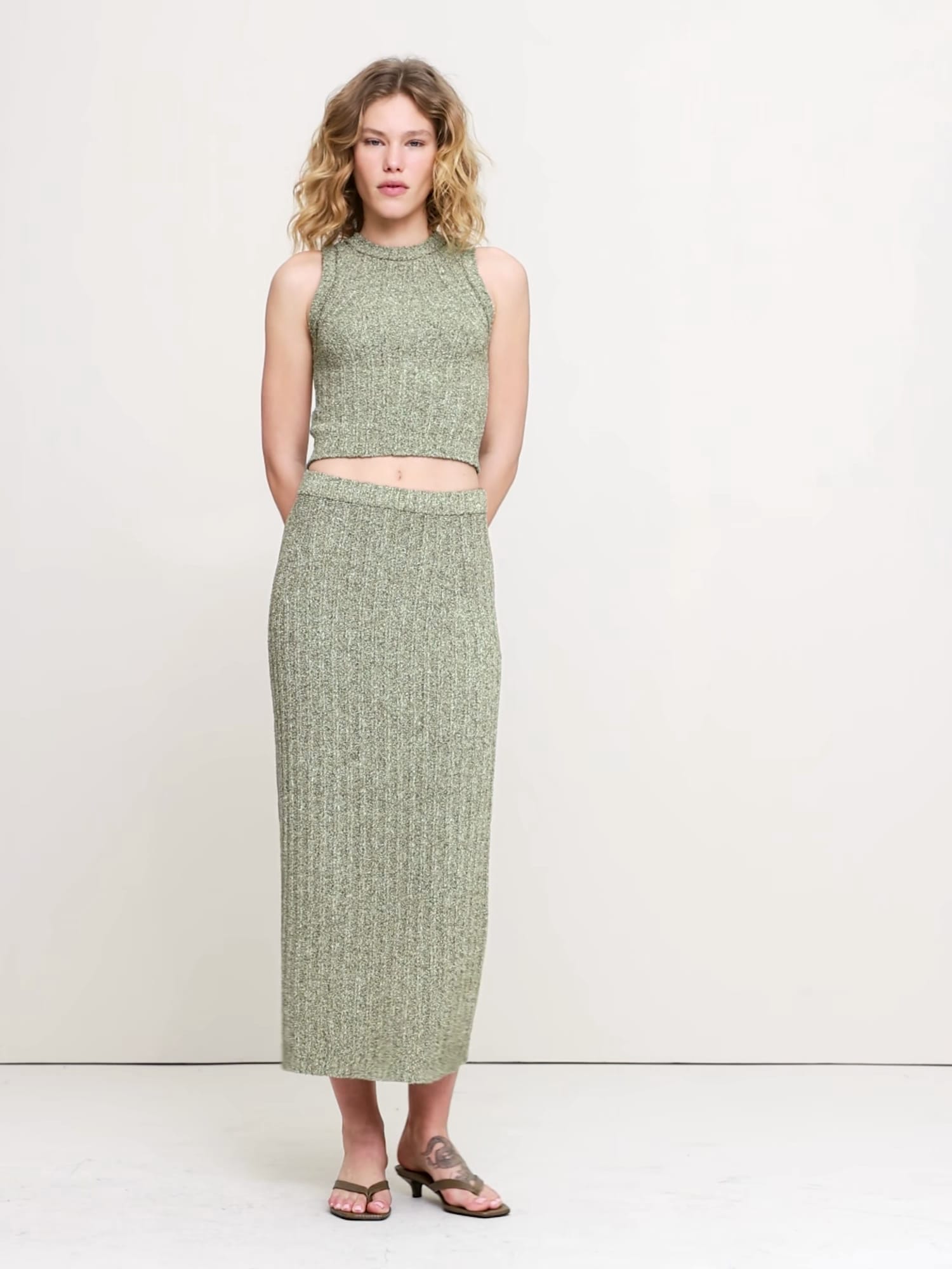 ブークレ コットン ニット スカート-4