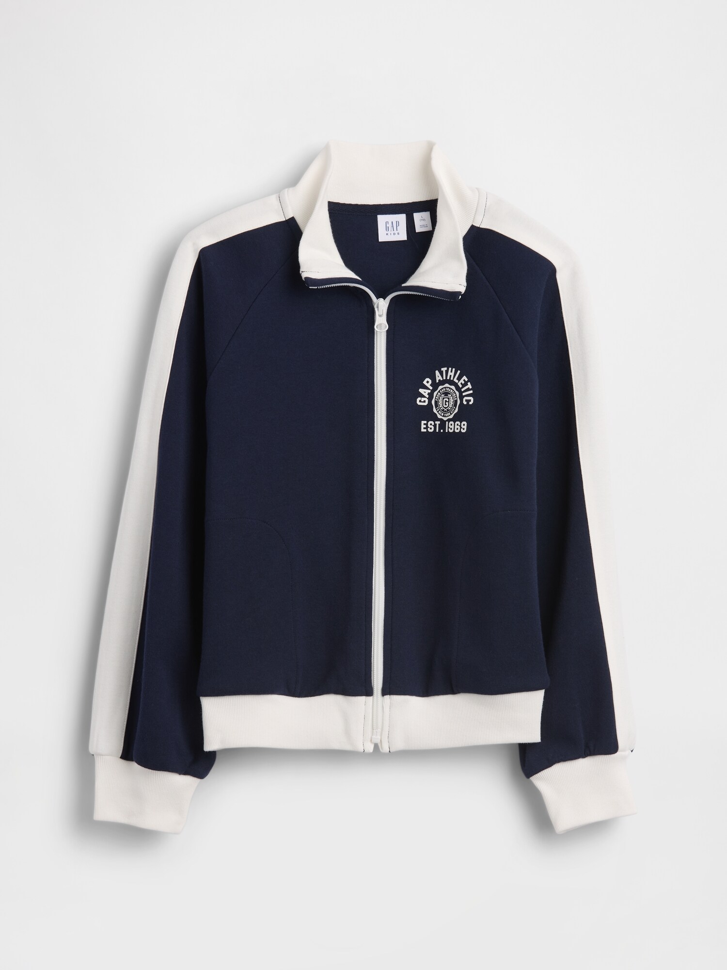 リラックスフィットGAPアスレチックロゴジップアップトラックジャケット（キッズ）-1
