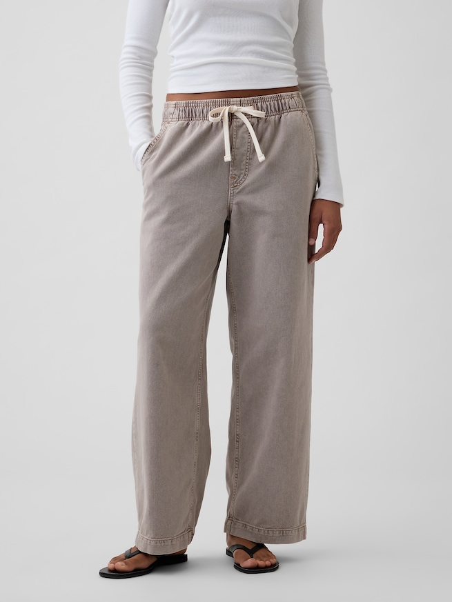 ハイライズ プルオン ワイドデニム-2