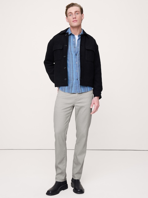 PANTALON VOYAGEUR ÉTROIT EN LIN ET COTON