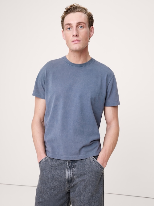 サンウォッシュド クルーネック Tシャツ