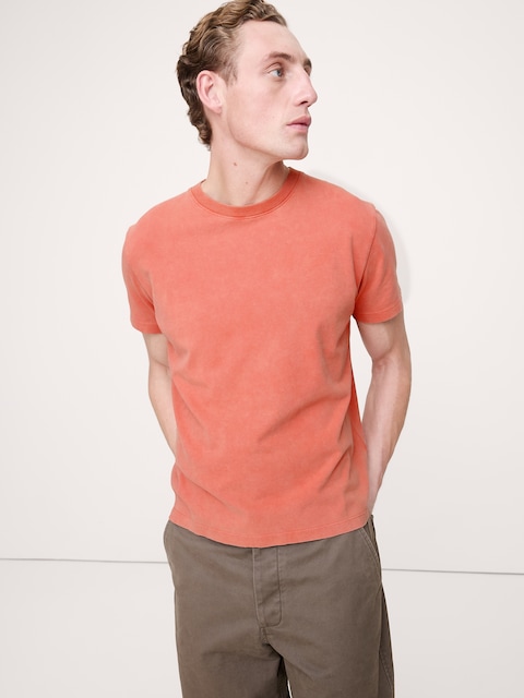 T-SHIRT RAS DU COU EN COTON SUÉDÉ