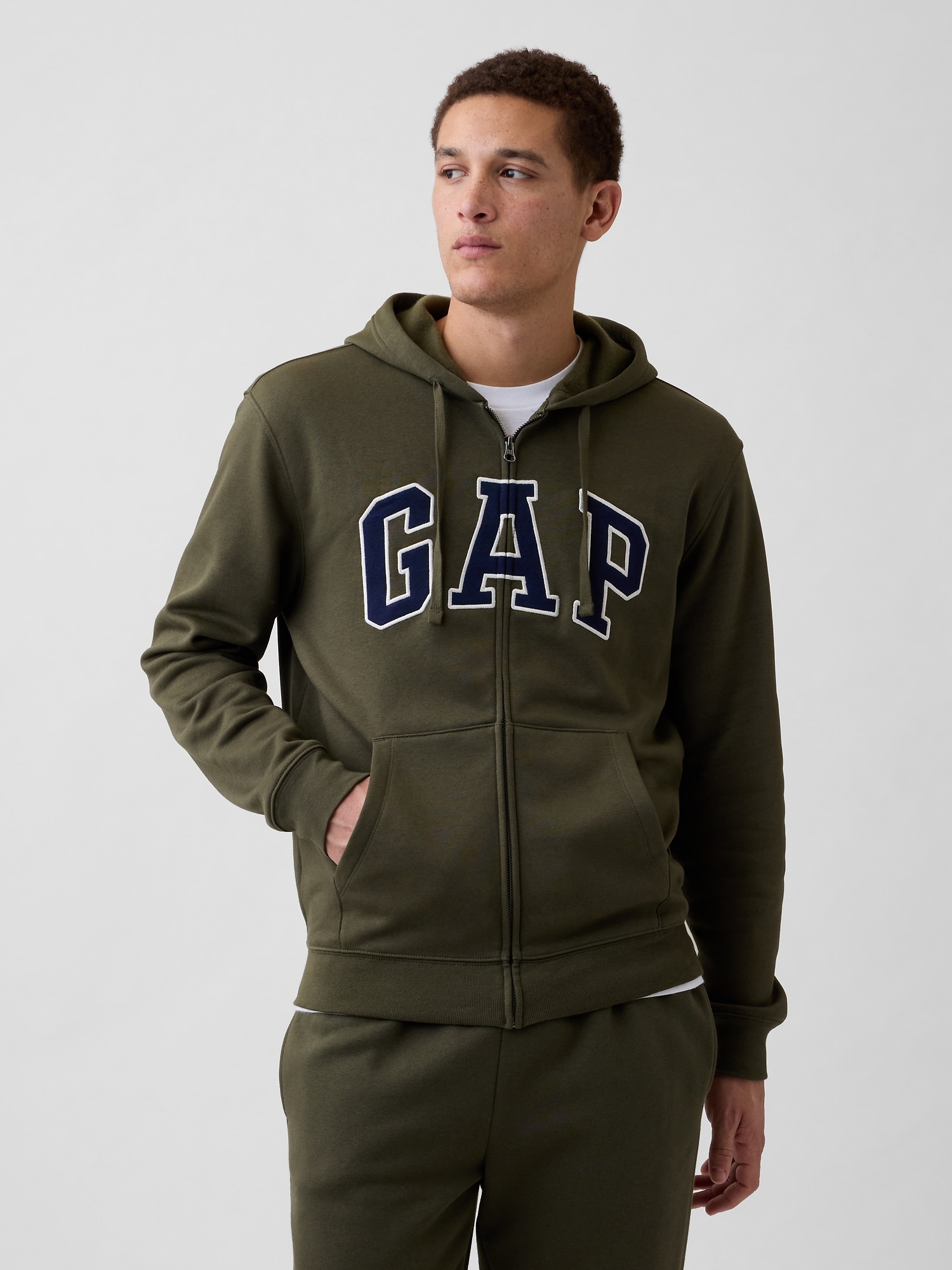 Adult Relaxed Gap Logo Zip Hoodie