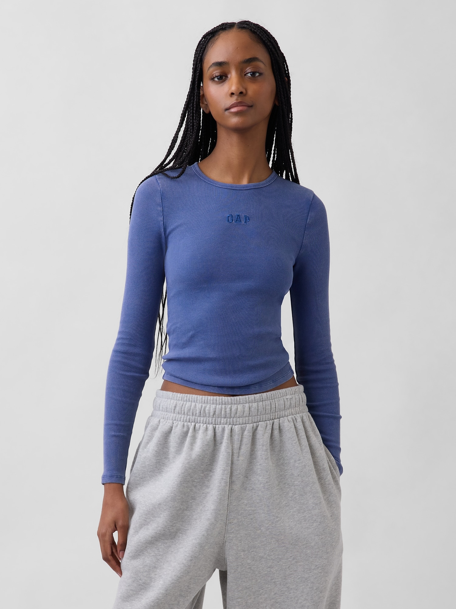 リブ クロップド GAPロゴTシャツ-0