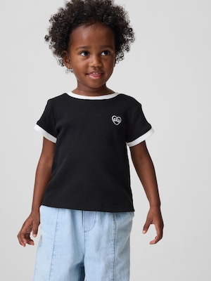 babyGap GAPロゴ リブ リンガーTシャツ