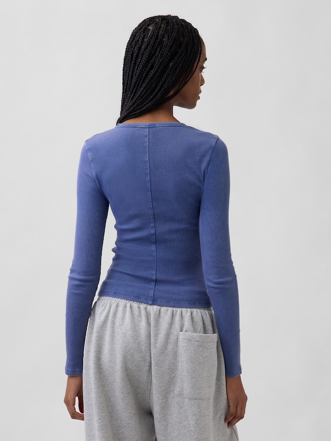 リブ クロップド GAPロゴTシャツ-2