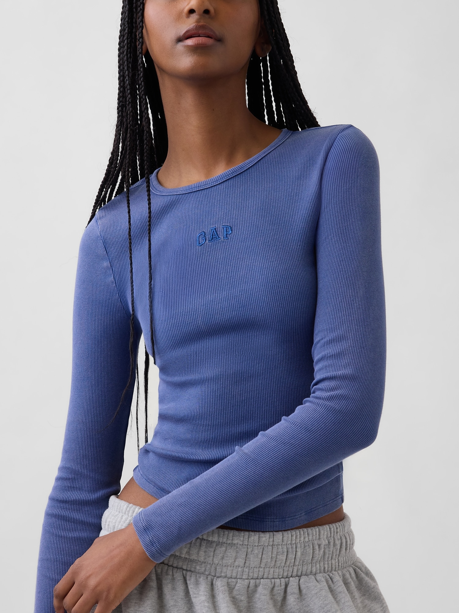 リブ クロップド GAPロゴTシャツ-3