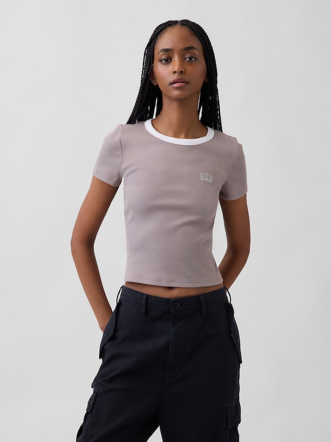 リブ GAPロゴ チビTシャツ-0