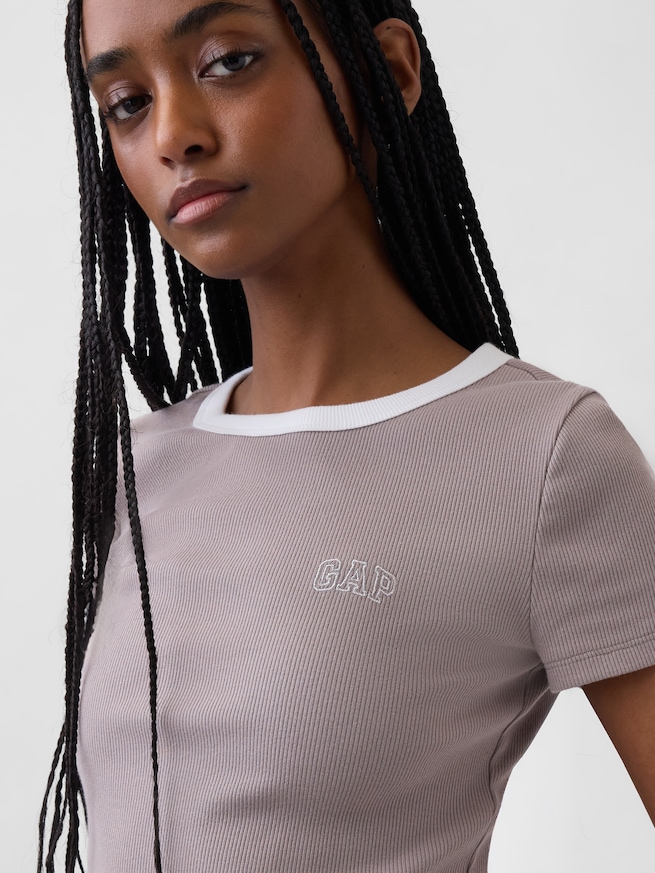 リブ GAPロゴ チビTシャツ-3