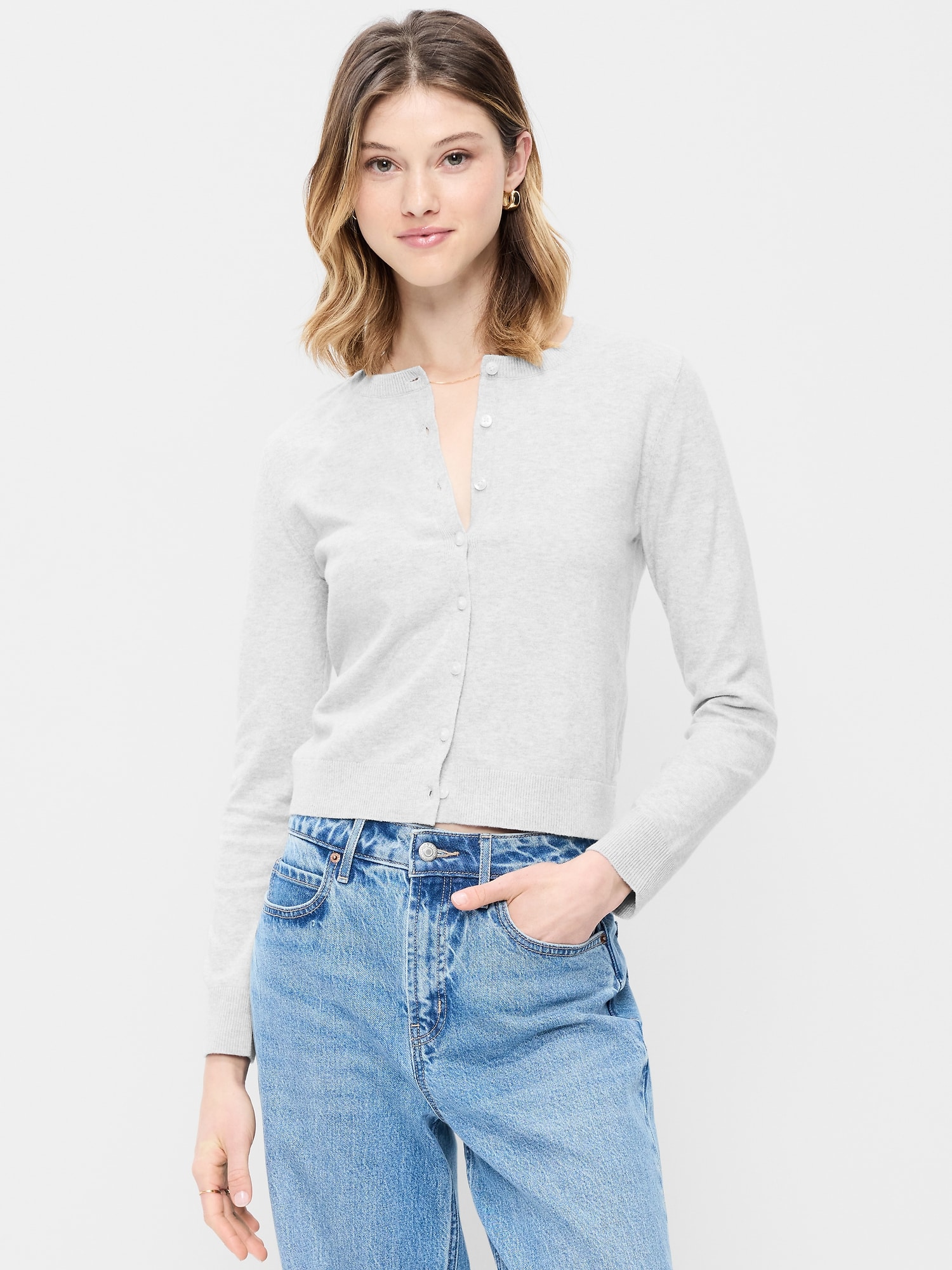 SoSoft Lite Cropped Crew-Neck Cardigan