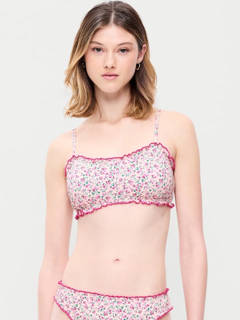 Scoop-Neck Ruffle Swim Top