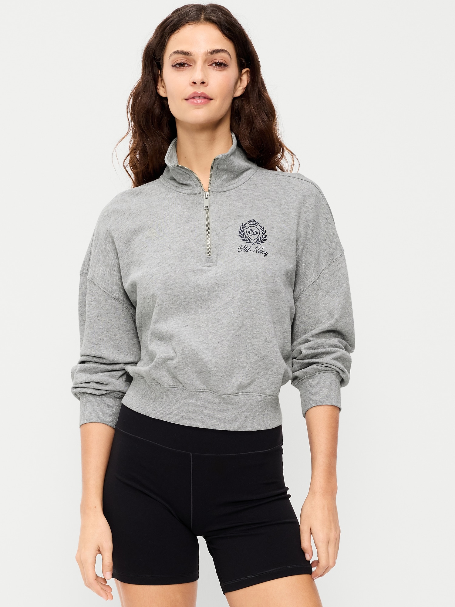 Terry Oversized Logo Half-Zip Sweatshirt