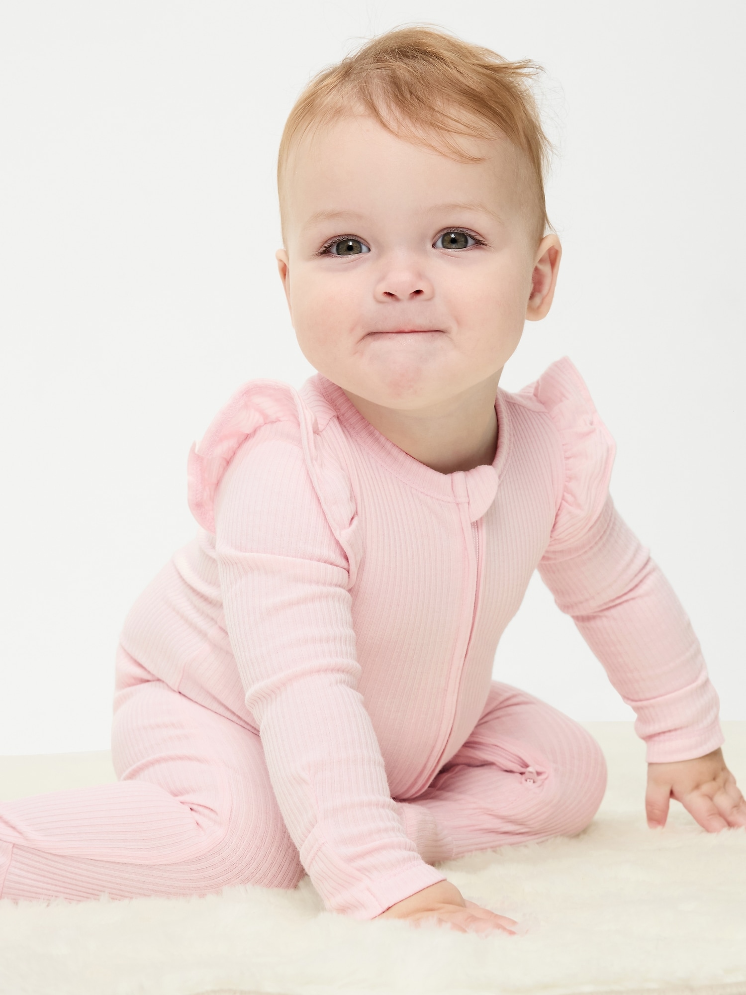 UNE-PIÈCE CÔTELÉ À PIEDS NUIT OU JEU À GLISSIÈRE BIDIRECTIONNELLE POUR BÉBÉ