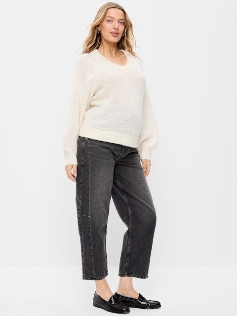 Maternity Full-Panel Barrel Ankle Jeans