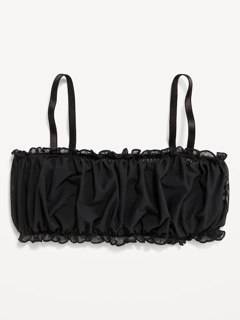 Ruffle-Edge Mesh Bralette