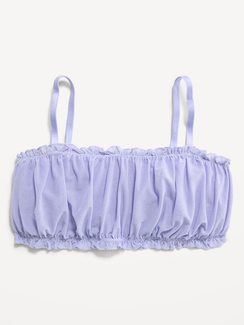 Ruffle-Edge Mesh Bralette