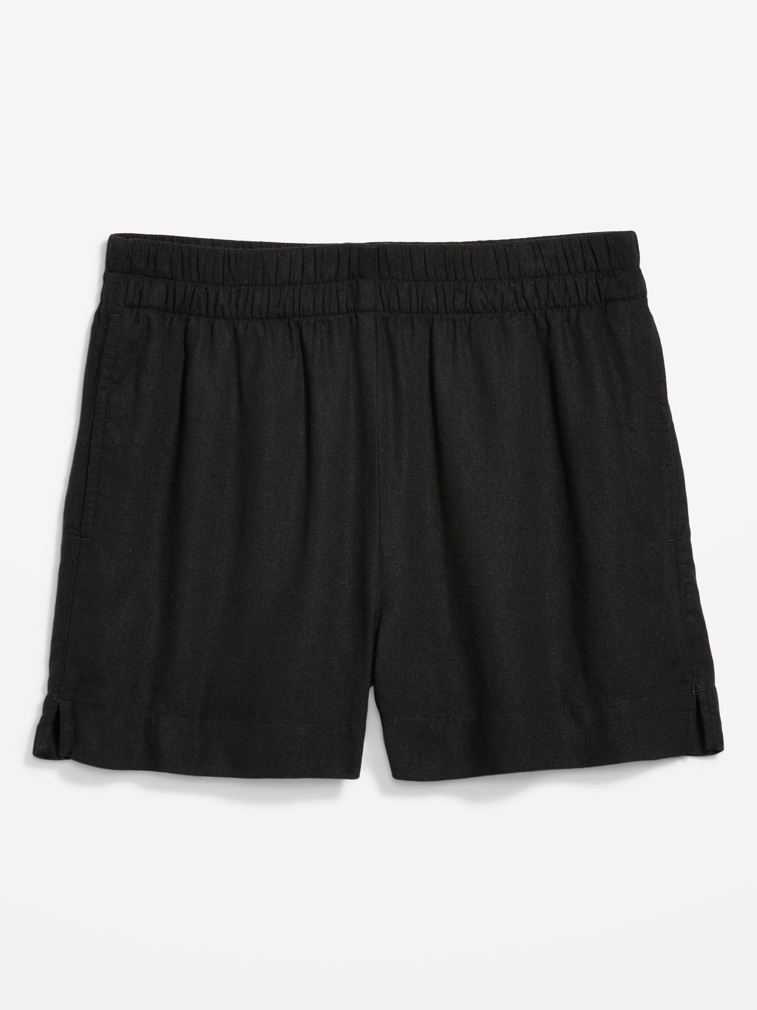 SHORT DE PLACE EN LIN À TAILLE HAUTE EXTENSIBLE