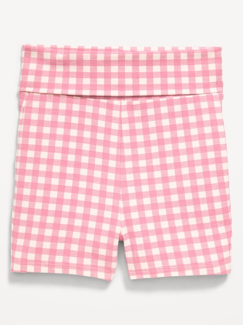 Foldover Jersey Biker Shorts for Girls