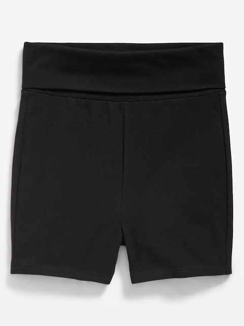 Foldover Jersey Biker Shorts for Girls