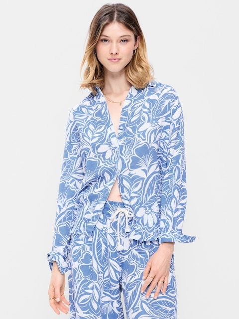 Open-Back Button-Down Shirt