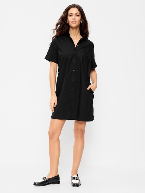 Button-Down Mini Shirt Dress
