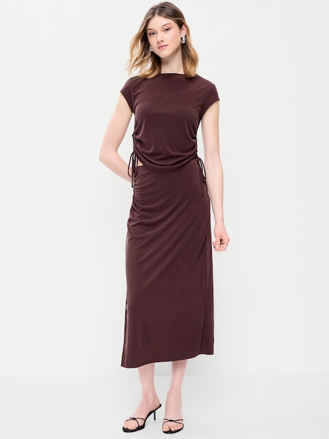 Ruched Midi Skirt