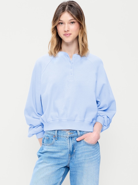 SoComfy Oversized Button-Front Sweatshirt