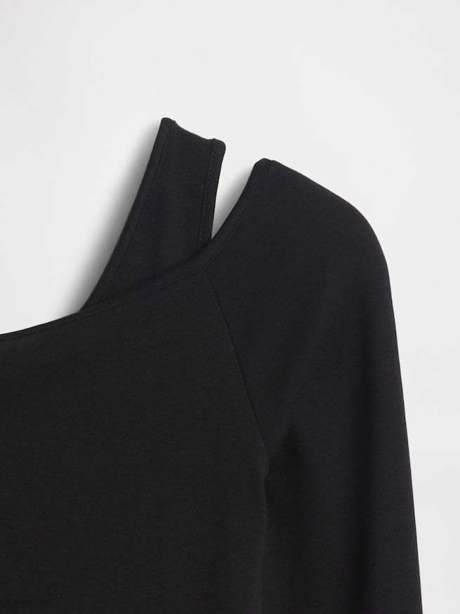 モダン オフショルダートップス-4