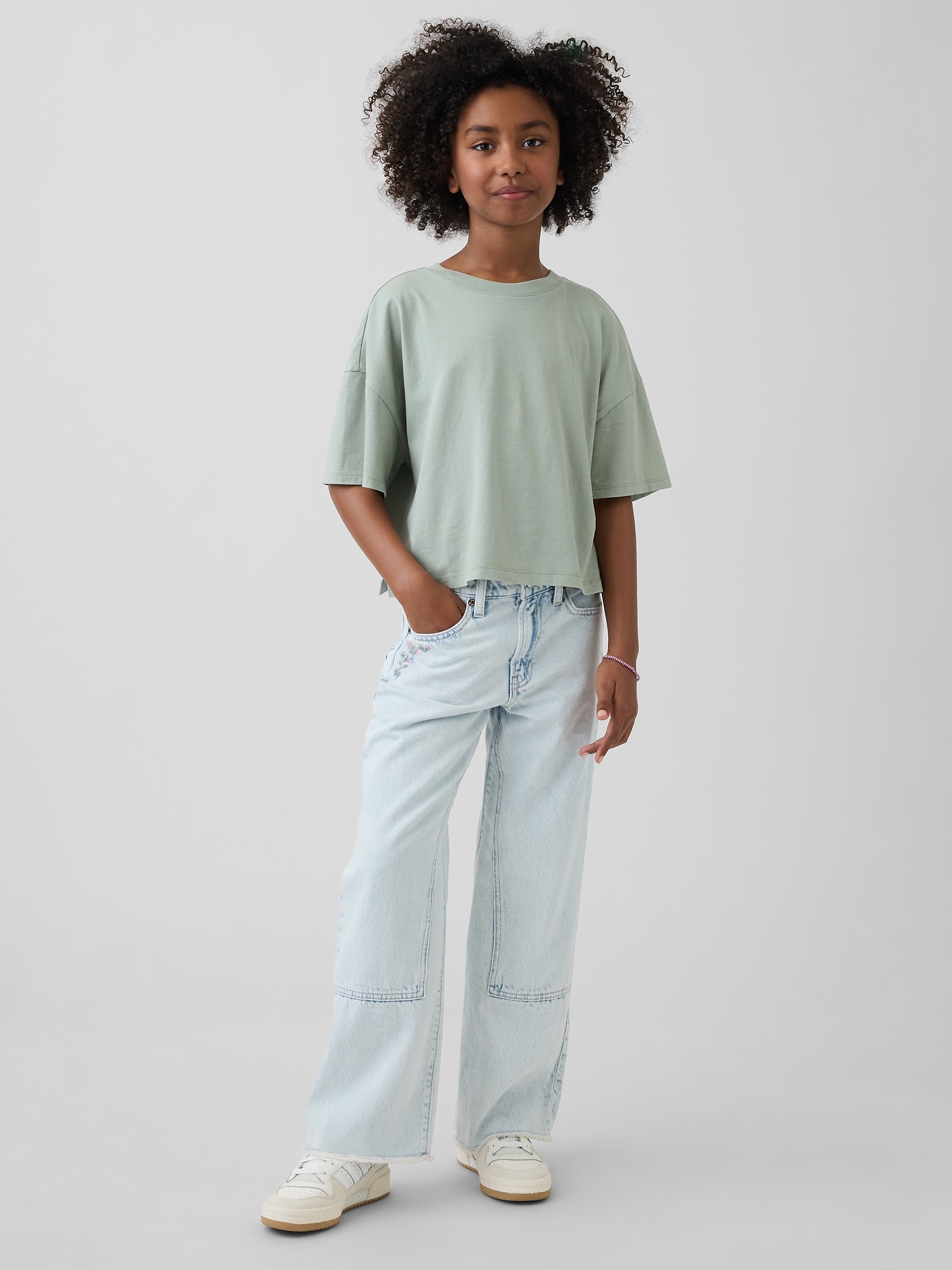 Kids Low Rise Stride Wide-Leg Jeans