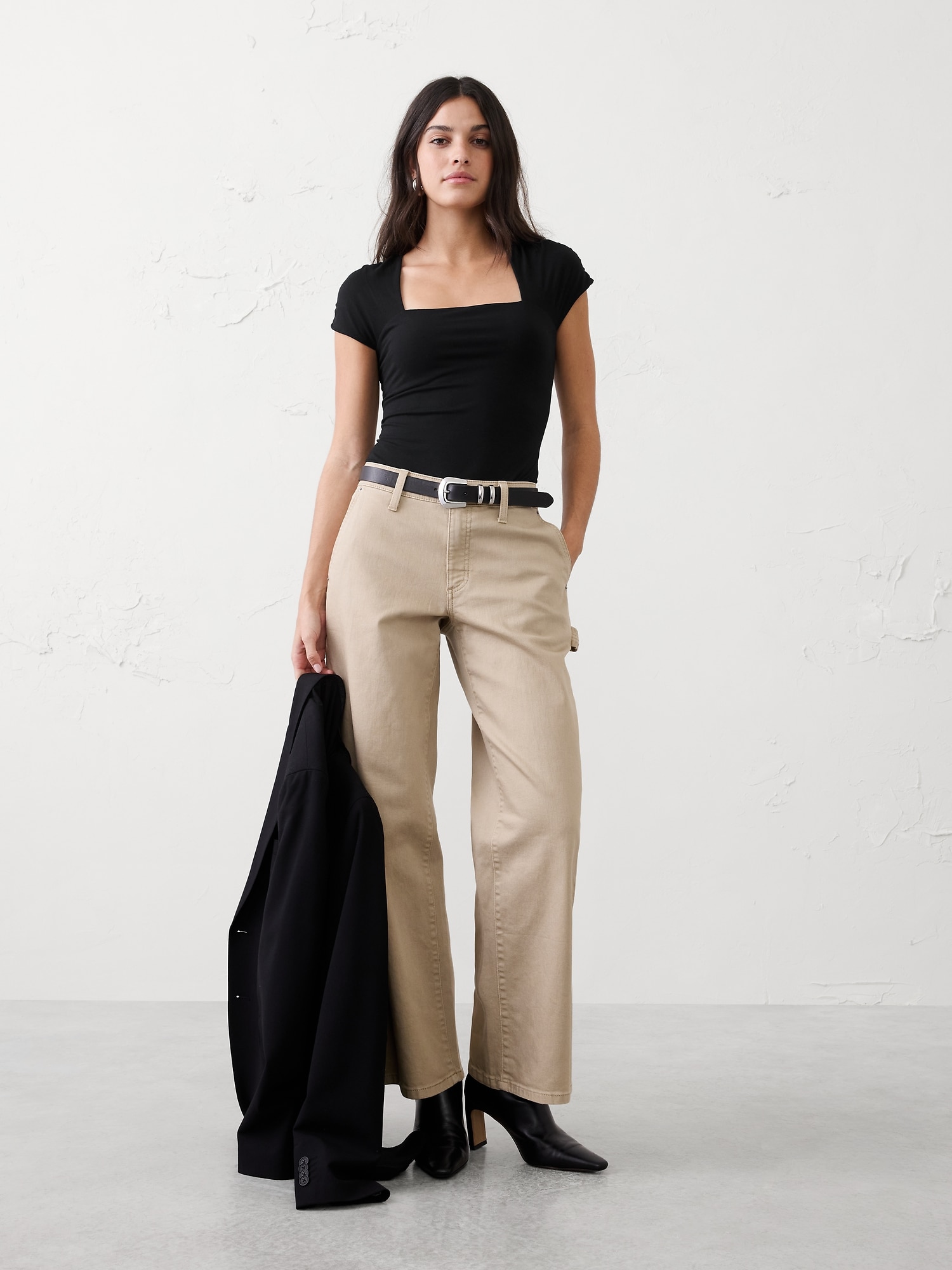 New Soft Stretch Square-Neck Bodysuit