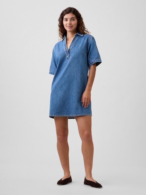 Relaxed Mini Denim Shirtdress