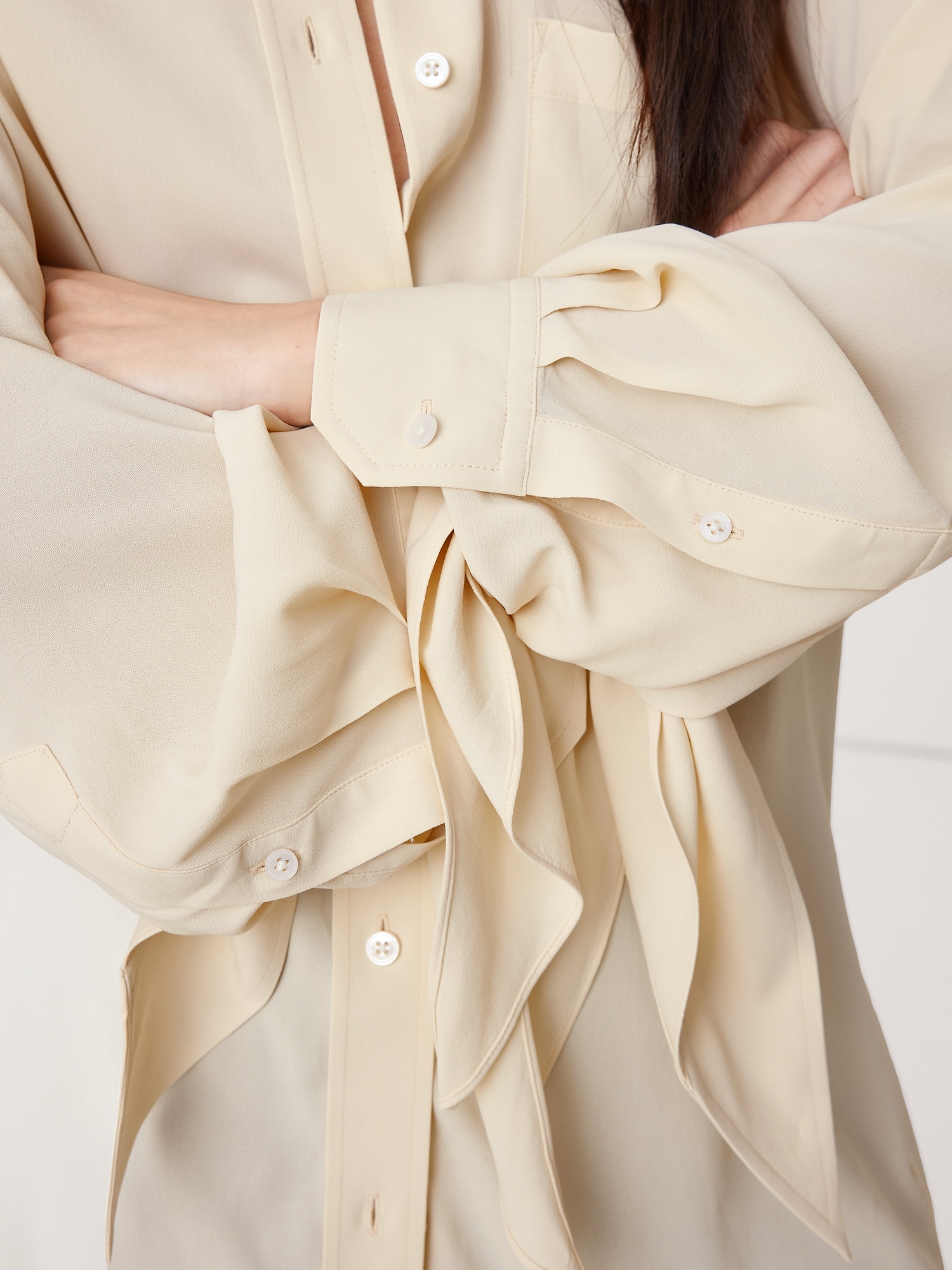 ジョーゼット タイカフ シャツ-2